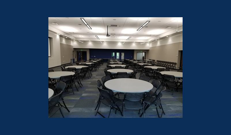 pruss conference room with ballroom setup