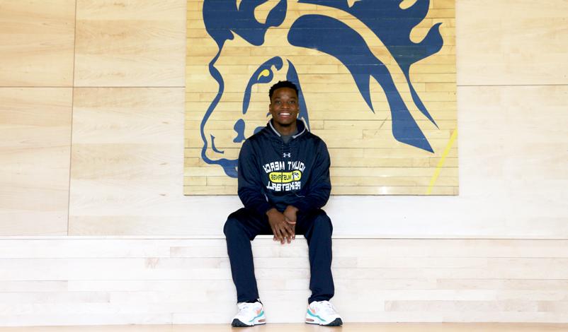 Barry Doe posing in the Hennessey Gymnasium